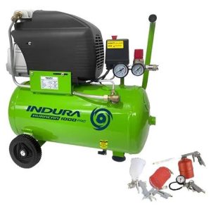 Compresor Huracán 1000 Pro 24 Lts. 1.5hp + Kit 5 Piezas Indura